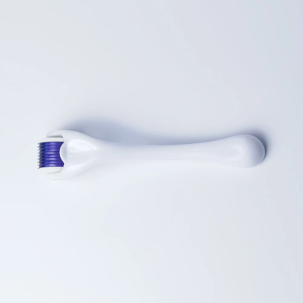 Derma Roller-Rodillo de microagujas para la cara, rodillo Dermoroller de titanio de 0,3mm de longitud, color azul y blanco