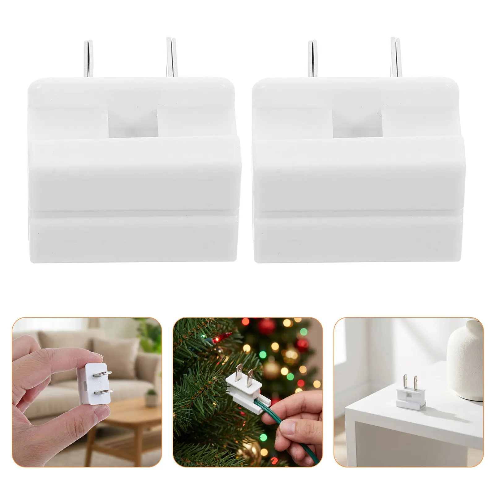 4Pcs Clip on Lamp Cord Flat Plug White 8A 125V Quick Connect Electrical Plug DIY Indoor Table Lamp Cord Replacement