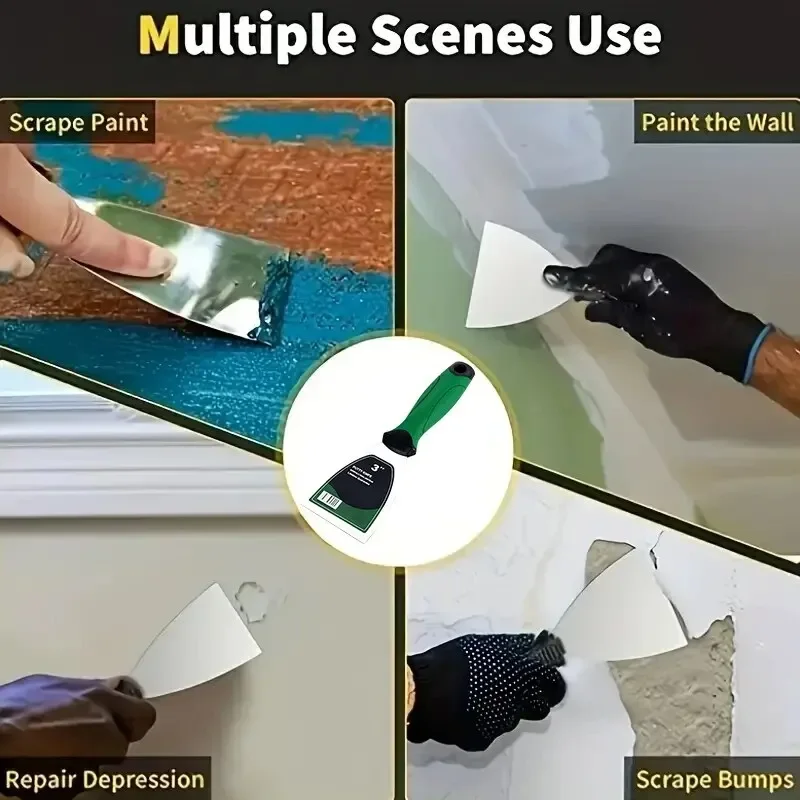 Heavy Duty Stainless Steel Putty Knife Construction Decoration Cement Shovel Plastic Handle Putty Knife Cement Putty Knife
