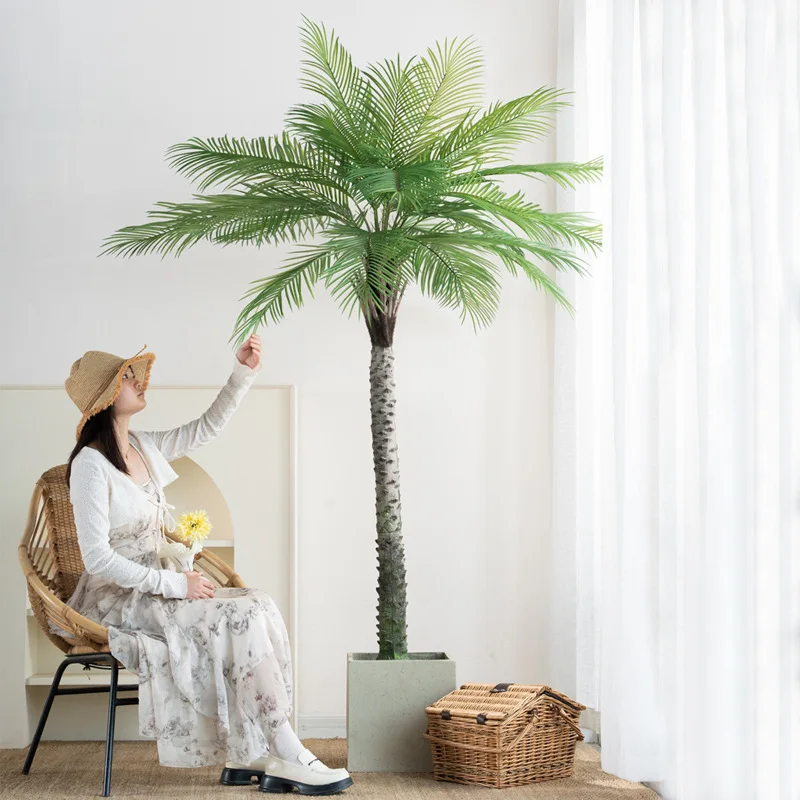 

Large-scale simulated green plants, fake plants, indoor living room, potted sunflower, needle sunflower, floor-to-ceiling