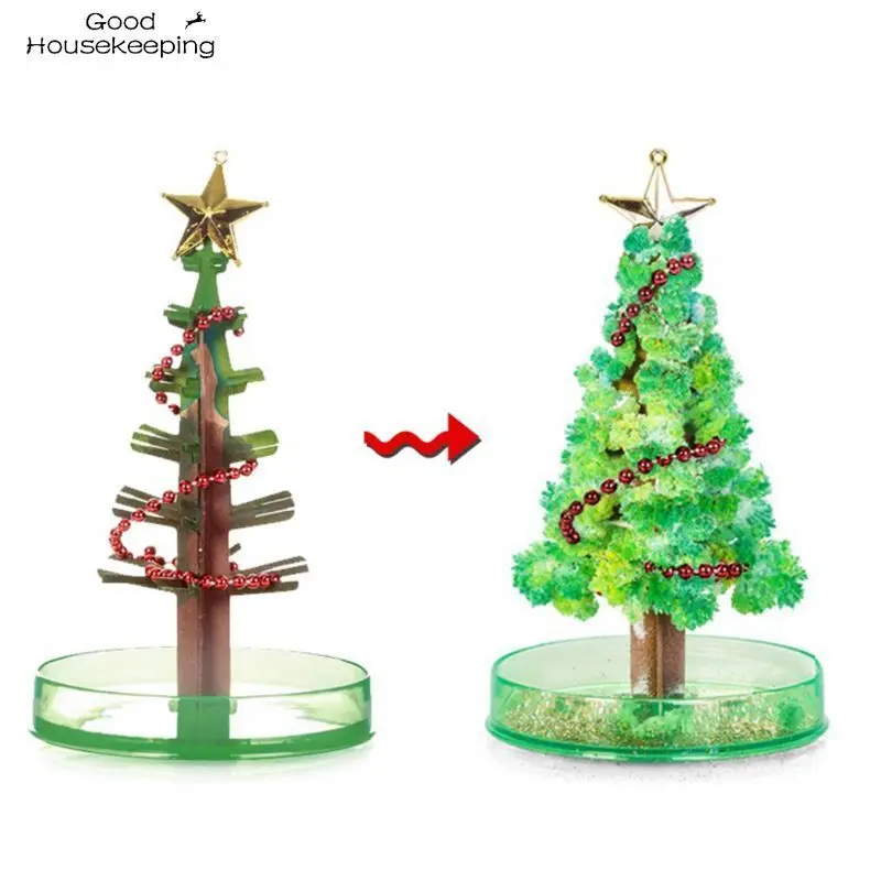 3 Types 14cm Magic Growing Christmas Tree DIY Fun Xmas Gift Toy for Adults Kids Home Festival Party Decor Props Mini Tree