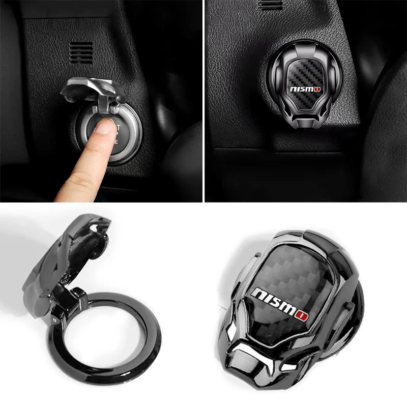 1Pcs Car One-touch Start Cover Engine Ignition Switch Button Decor Sticker For Nissan Nismo Tiida Teana GTR Juke Versa Almera