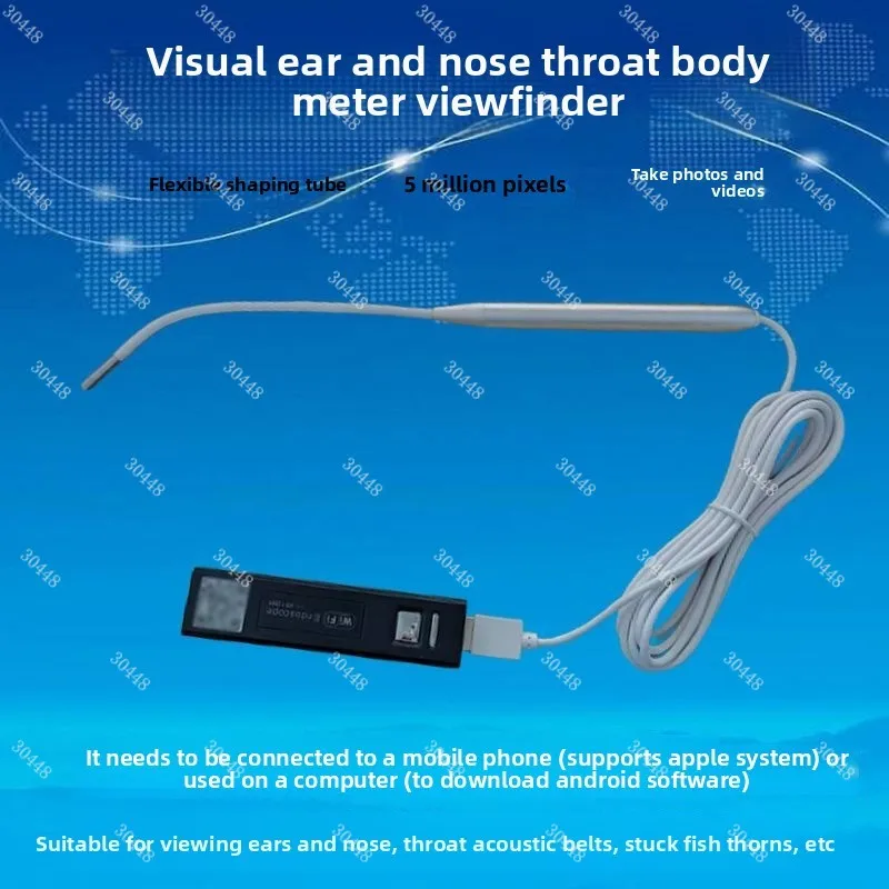 

HD Visual Electronic Endoscope with Flexible Tube for Throat, Vocal Cord, Ear, Nose, Oral, and Skin Examination