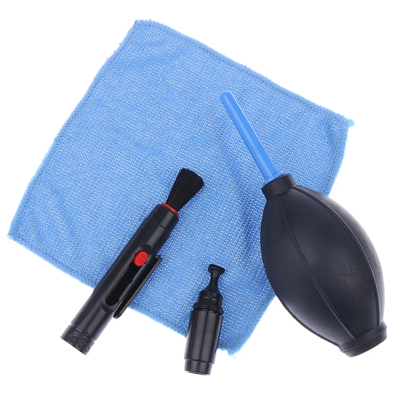 1Set Camera Cleaning Kit Dust Cleaner Lens Clean Brush Pen Wipes Fuliginous Air Blower Kit For Canon Sony Spirit Warm Shoe Lens