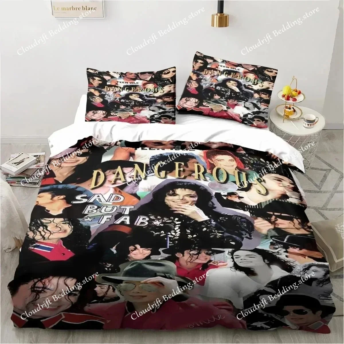 3D Printing Michael Jackson Bedding Set Duvet Cover Bed Set Quilt Cover Pillowcase Comforter king Queen Size Boys Adult