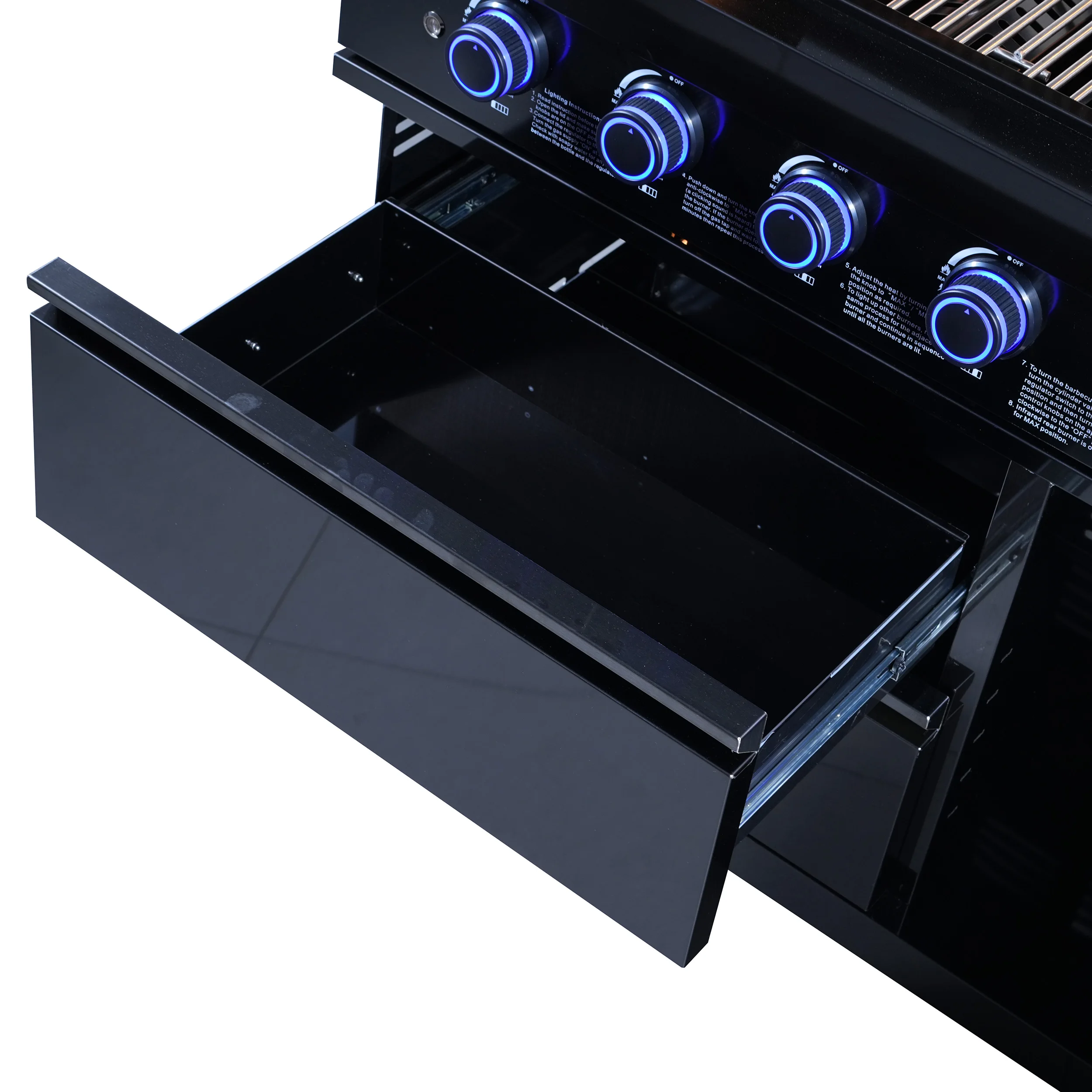 Durable & Stylish for Outdoor Cooking SUS304 4-Burner Freestanding Gas Grill Black Titanium Outdoor BBQ for Parties