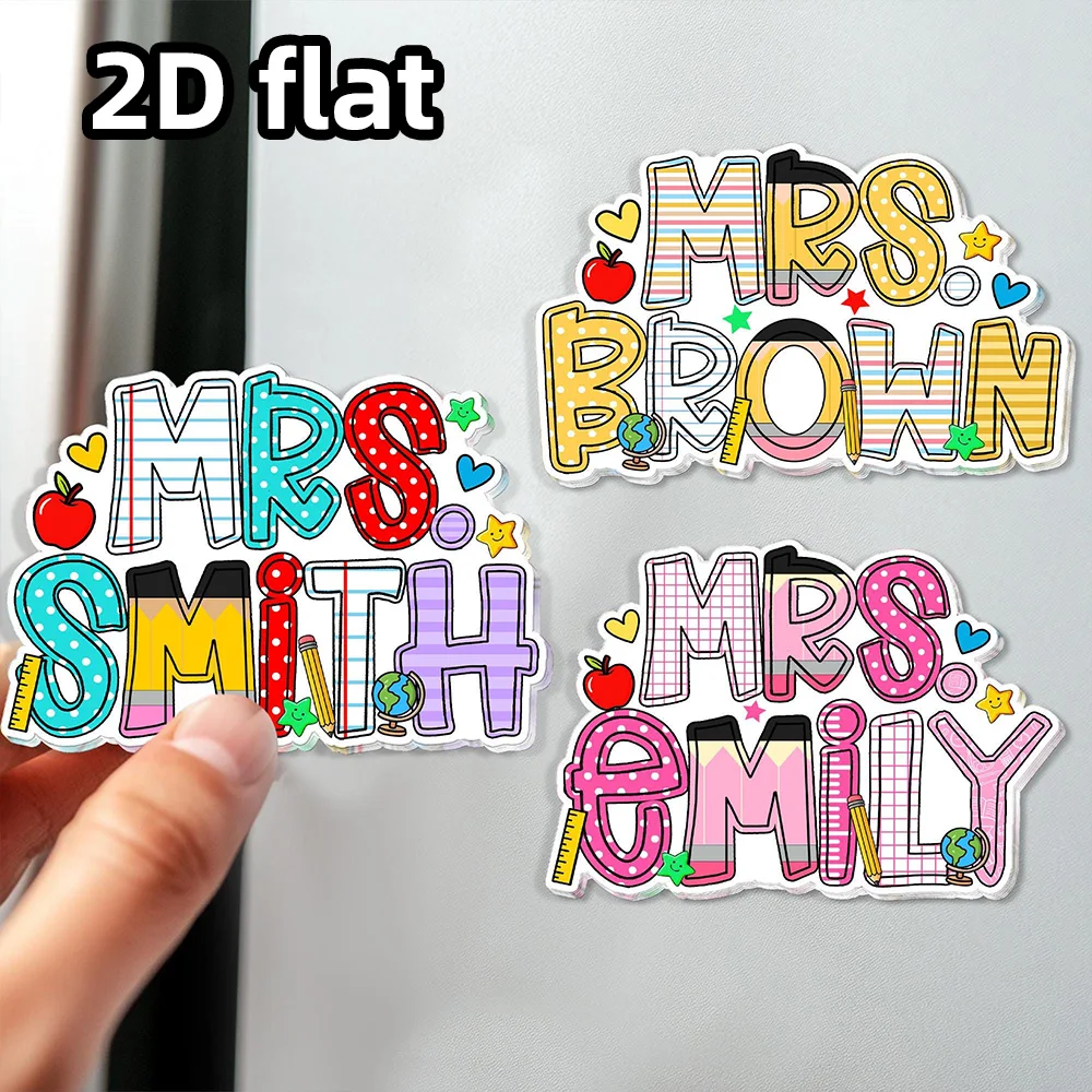 Custom Personalized Teacher Name Magnet for School Pattern Design, Teacher Appreciation Gift from Students,
