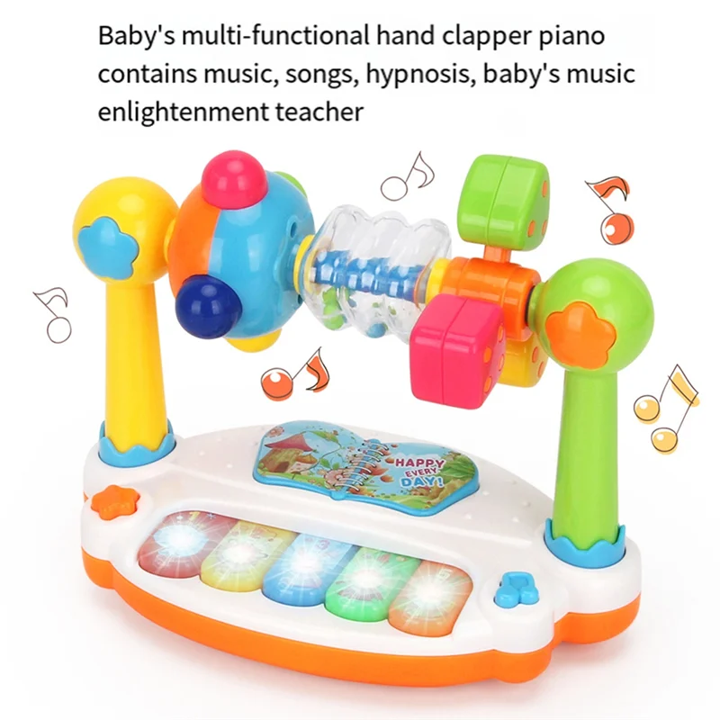 B49B-Kinder Klavier Rotierende Musik Klavier Tastatur mit Licht Sound, Musical, Frühe Pädagogische Musik