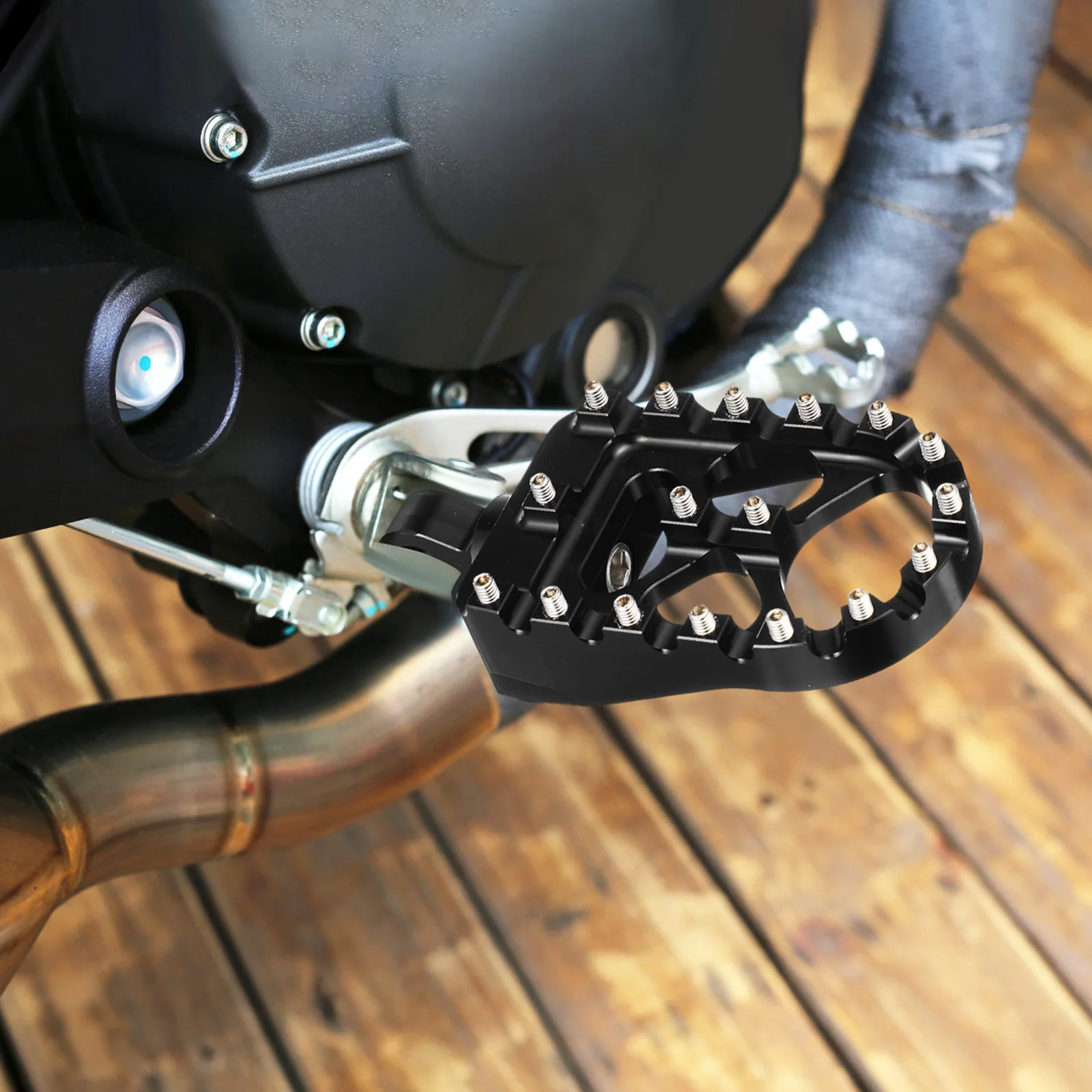 

Aluminum Alloy Foot Pegs Motorcycle Dirt Bike Non-Slip High Strength Lightweight Sturdy Riding Comfort Highway Pegs Replacement