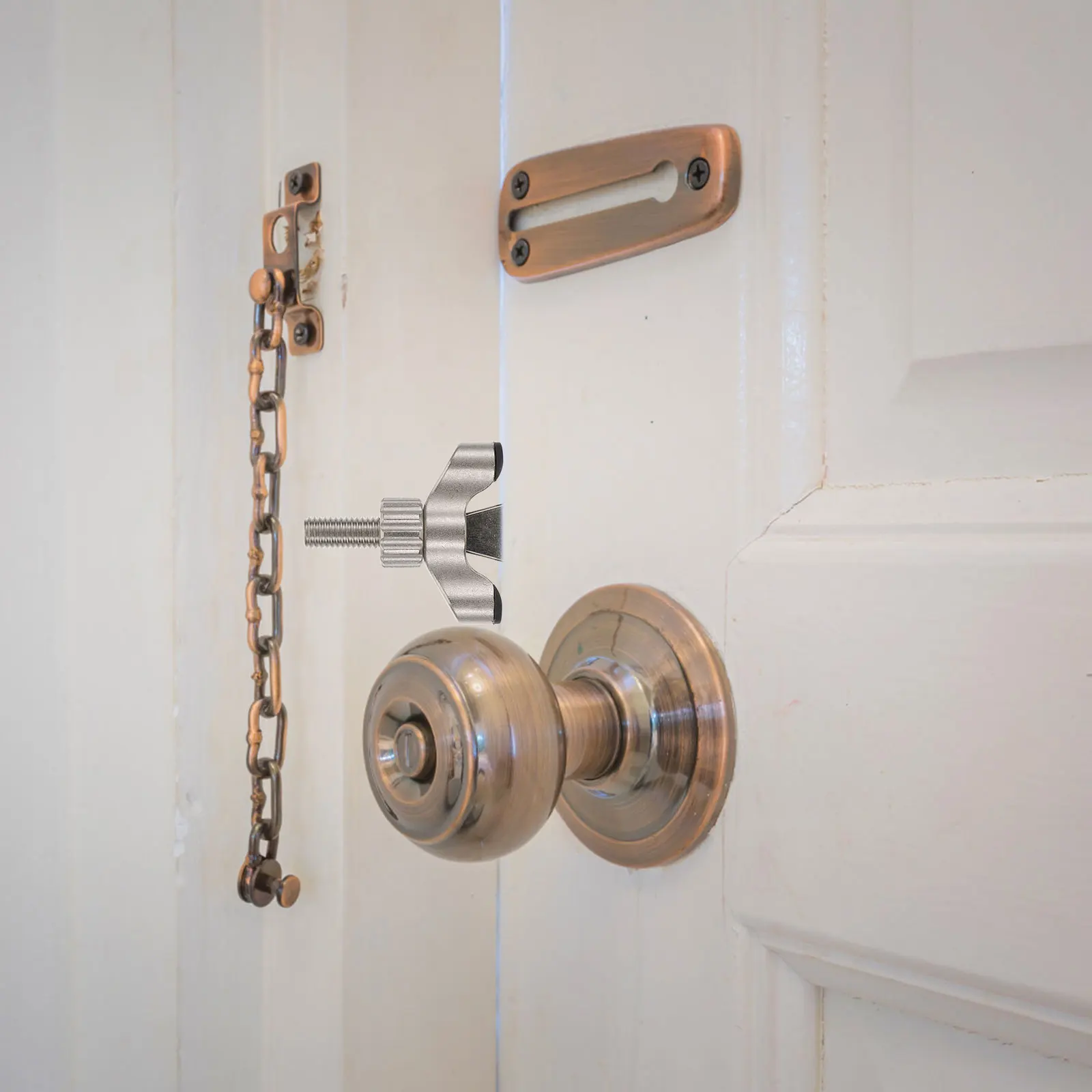 

Portable Door Zinc Alloy Travel Silver Hotel Travel Door Lock Room Security Stoppers Durable Practical Reliable