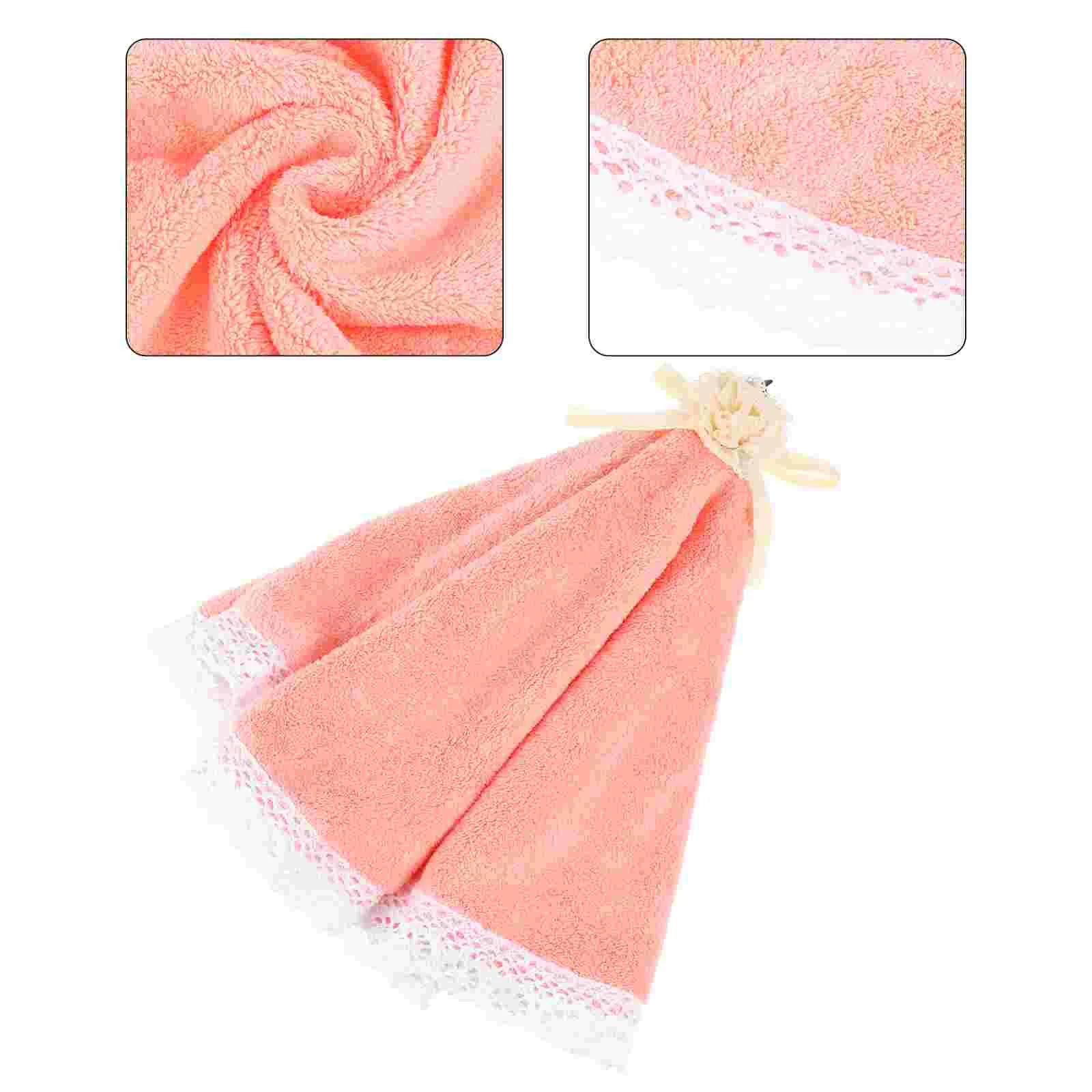 

Hand Towel Microfiber Towels Hanging Water Absorbent Dishcloth Quick-drying Coral Fleece Round Fitness