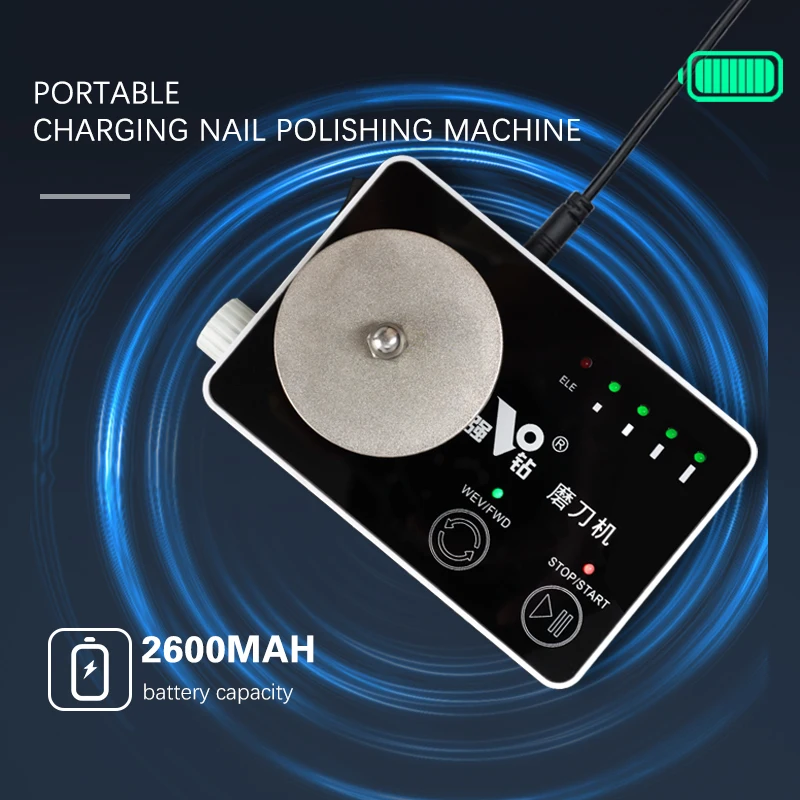 Rechargeable Electric Knife Sharpener 5W 2000mAh USB 3-in-1 for Kitchen Scissors Carving Tools