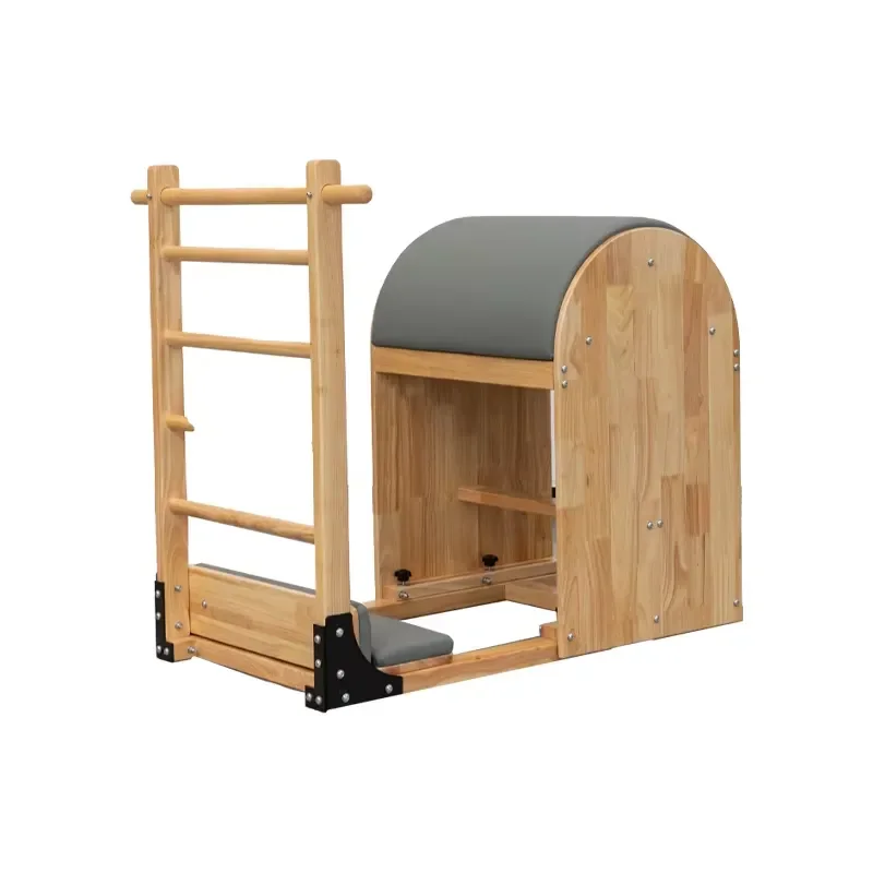 Adjustable Forward/Backward Durable Oak Ladder Barrel Eco-Friendly Multifunction Health Wood Footplate for Pilates Studio