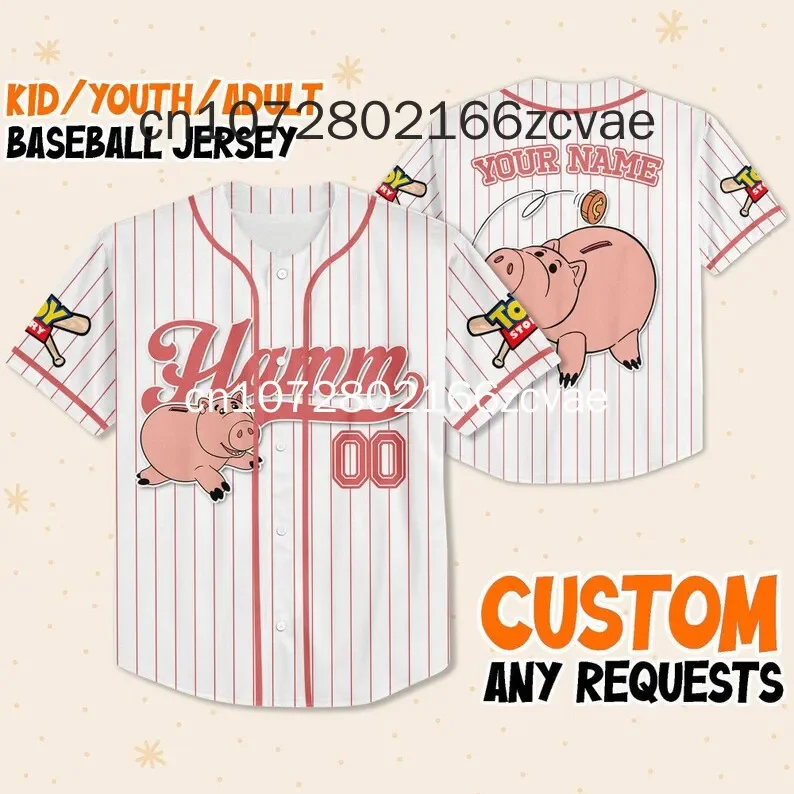 2024 New Disney Toy Story Lotso Baseball Jersey Free Custom Name Men\'s And Women\'s Casual Fashion Street Baseball Shirts