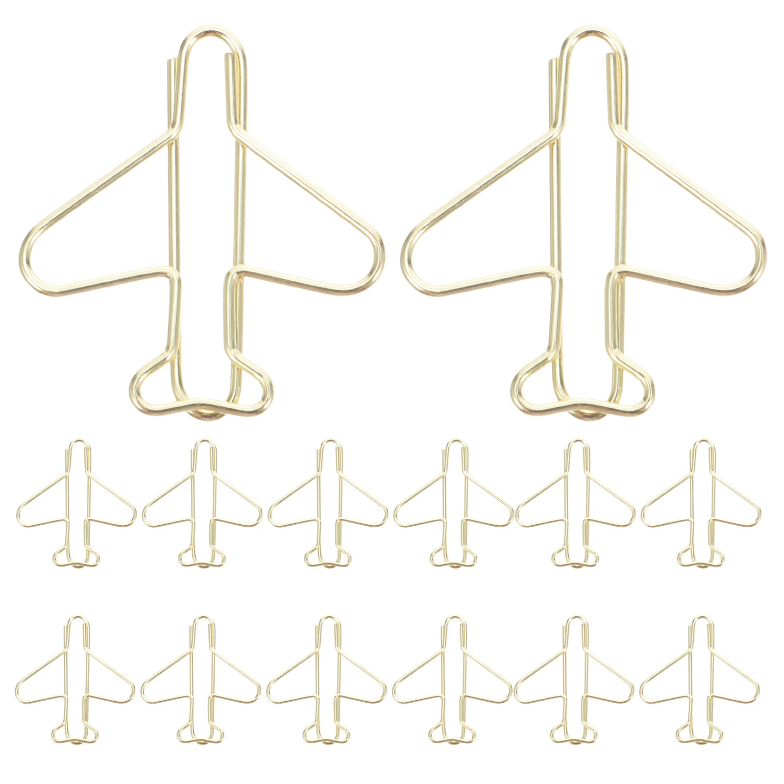 

100pcs Airplane Shaped Paper Clips Gold Metal Document Clips For Office School Desk Organizer Miniature Stationery Supplies