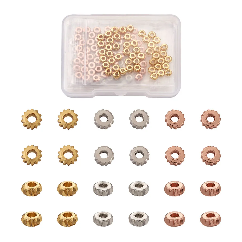 

150pcs 5mm Brass Spacer Beads Flat Round Charms Beads Circle Bracelet Loose Beads DIY Jewelry Making Bracelet Earring Accessoriy