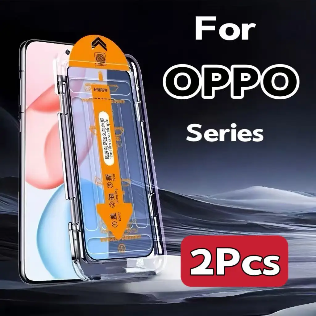 

2PCS Oppo Tempered Glass Screen Protector Dust-Free Auto Positioning HD Clear Mobile Phone Film Reno 14 13 A96 A95