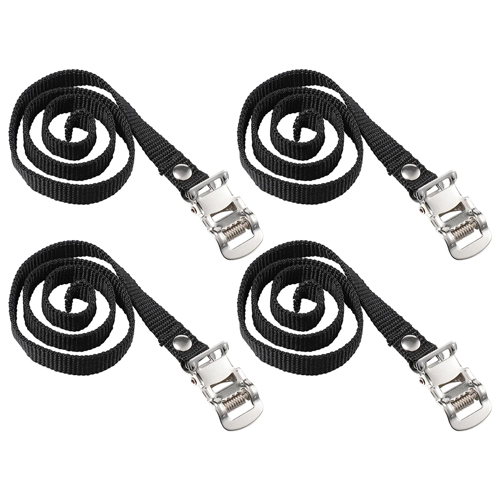 

4 pcs Bike Pedal Straps Adjustable Durable Nylon Iron Foot Straps for Stationary Exercise Bike Accessories Fit All Sizes