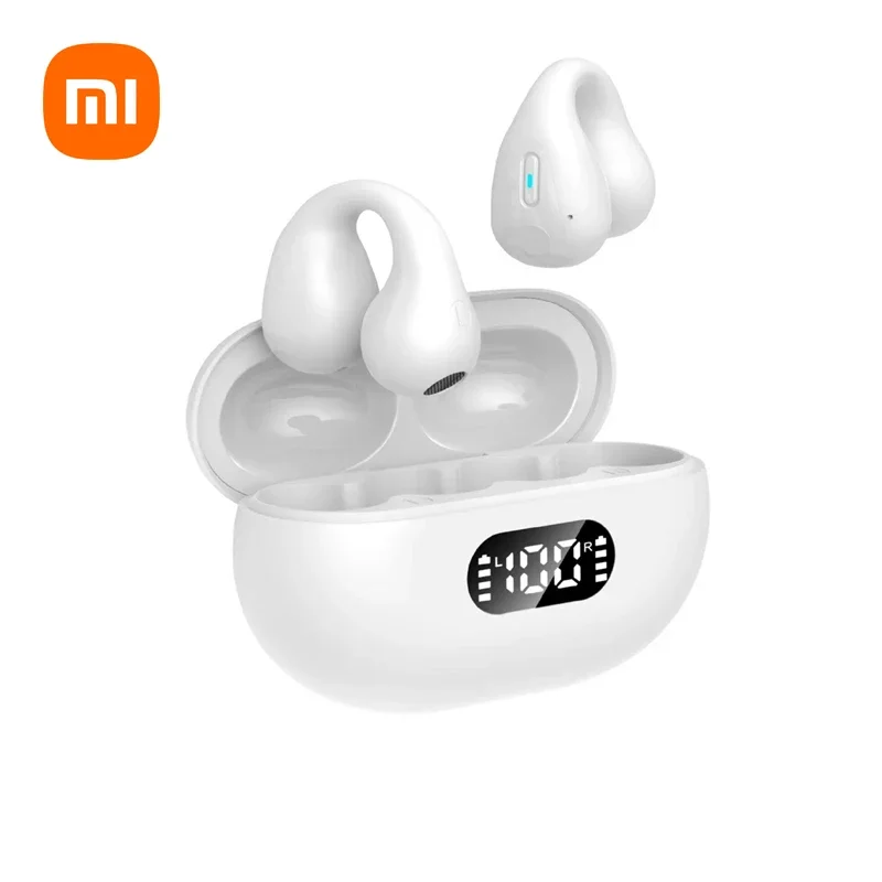 Earphone peredam bising olahraga Bluetooth nirkabel TWS konduksi tulang Xiaomi Q80 asli cocok untuk IOS dan Android
