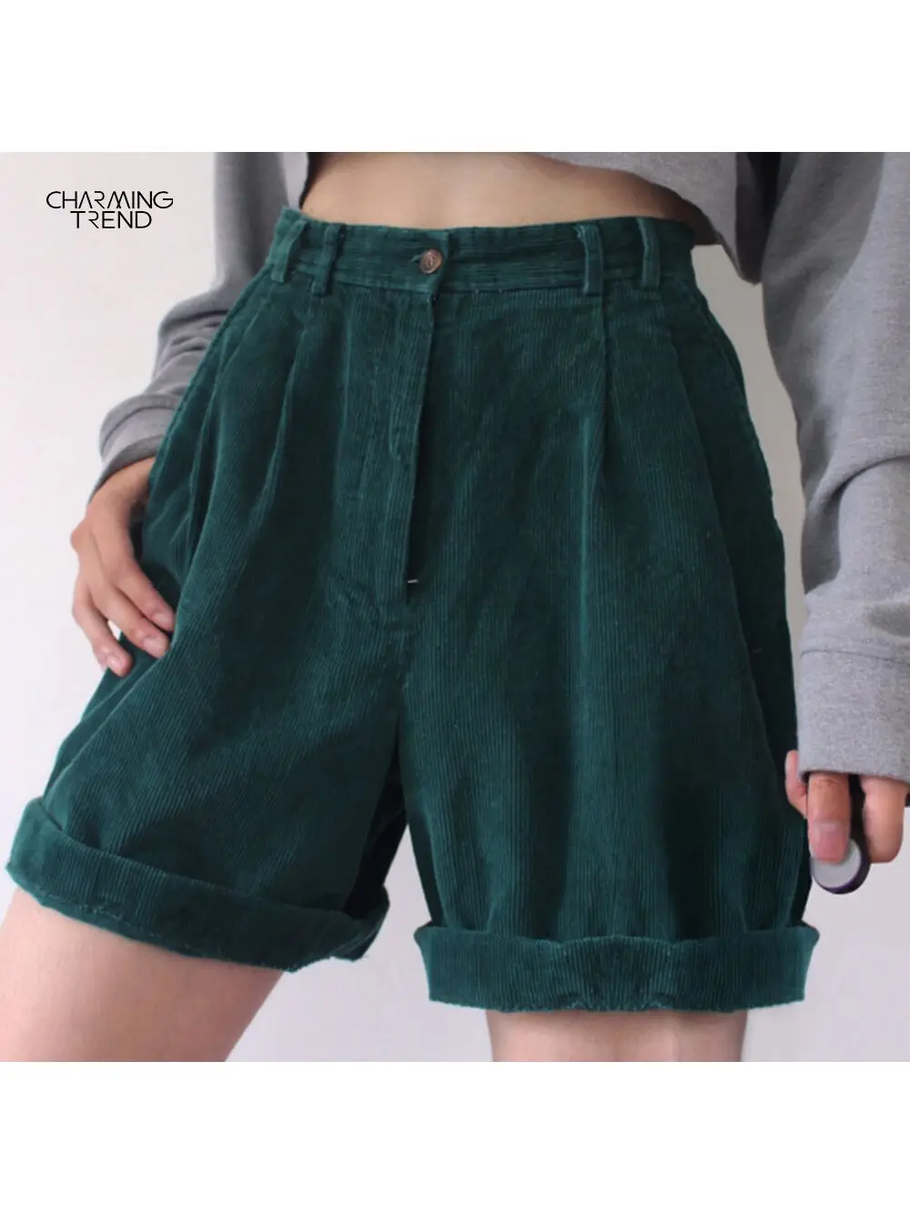 Vintage Boyfriend Style 2024 Summer Casual Solid Women Streetwear High Waist Female Ladies Shorts