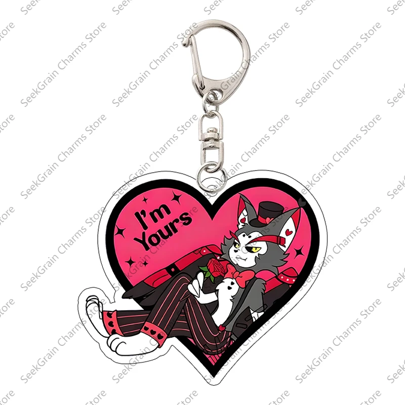 Angel Dust Vox Husk Hazbin Hotel Acrylic Keychain Bag Pendant Cartoon Anime Decoration Affordable Accessories Hot Birthday Gift