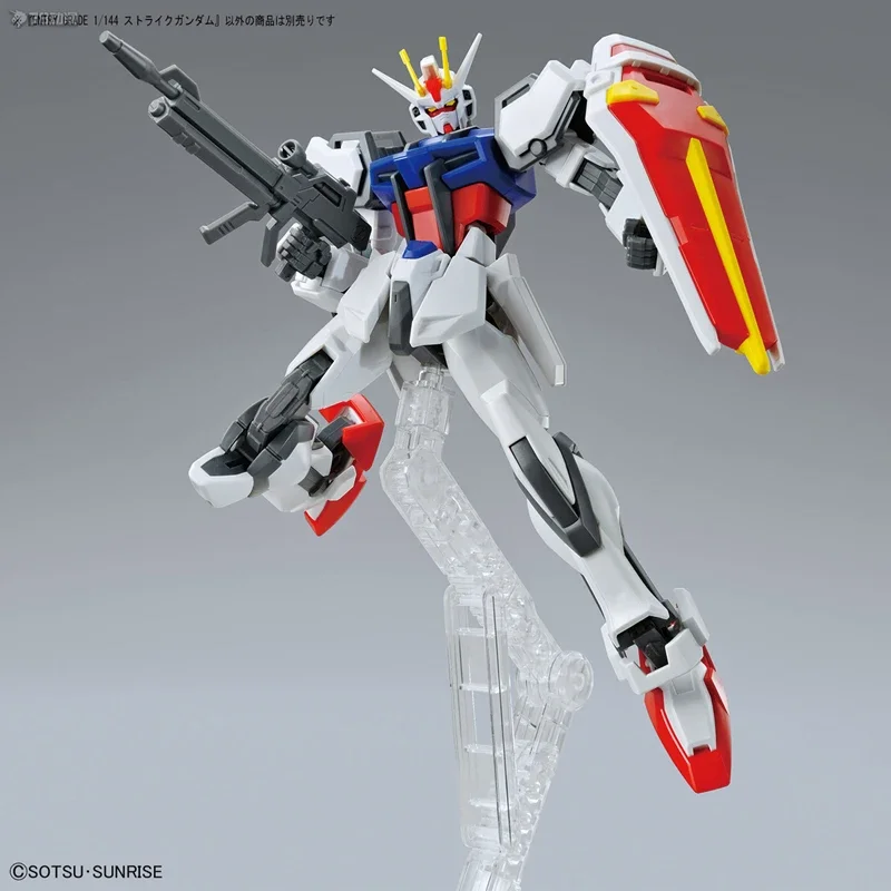 In Stock BANDAI ANIME 1/144 ENTRY GRADE EG GAT-X105 Strike Gundam Assembly Plastic Model Kit Action Toys Figures Gift