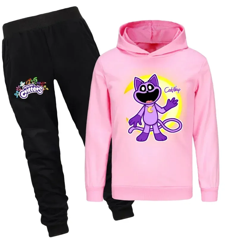 Smiling Critters Clothing Sets Children 1-16Yrs Suit Boys Tracksuits Kids Brand Sport Suits Cat Nap Hoodies Tops  Pants 2pcs Set