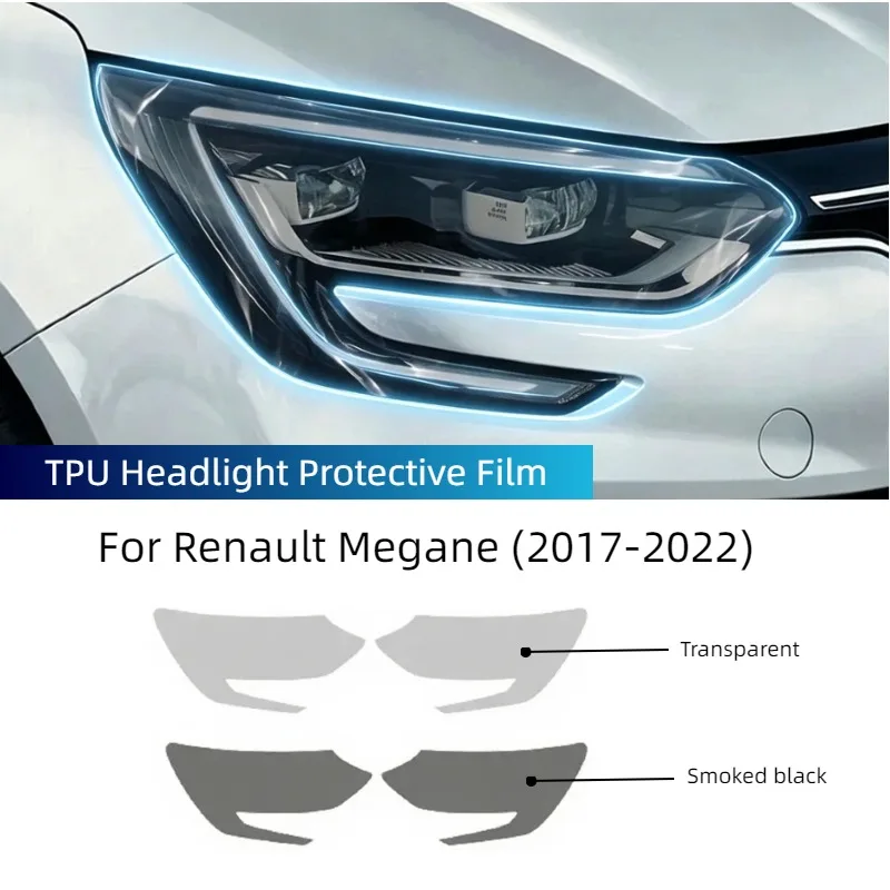 Car Headlight Film For Renault Megane 4 2017-2022 Anti-Scratch Protection TPU Sticker Clear Smoked Film Exterior Accessories