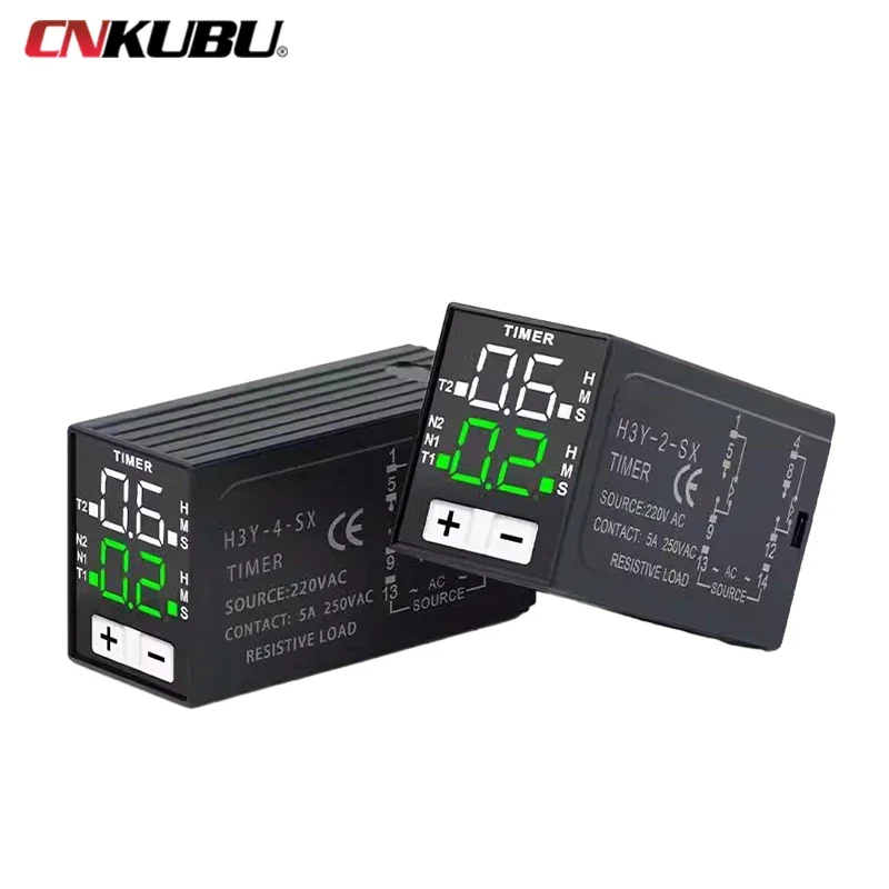Timer Relay H3Y-2/4  220V/24V/110V Liquid Crystal  Digital Delay Dual Time  Cycle Time Control Delayer with Socket Base JSZ6