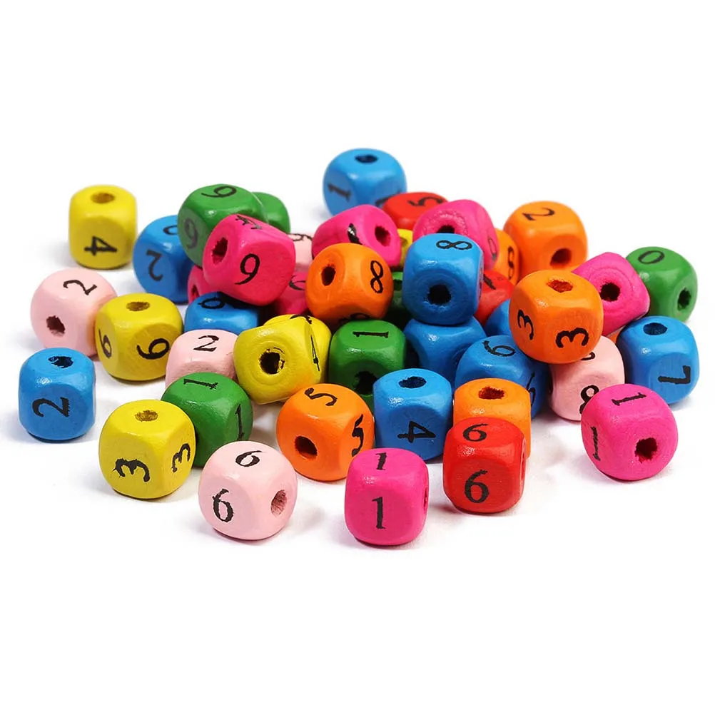100 pezzi di perline per numeri per bambini, materiale colorato in legno sicuro, attività educativa fai da te per lo sviluppo cognitivo dei bambini