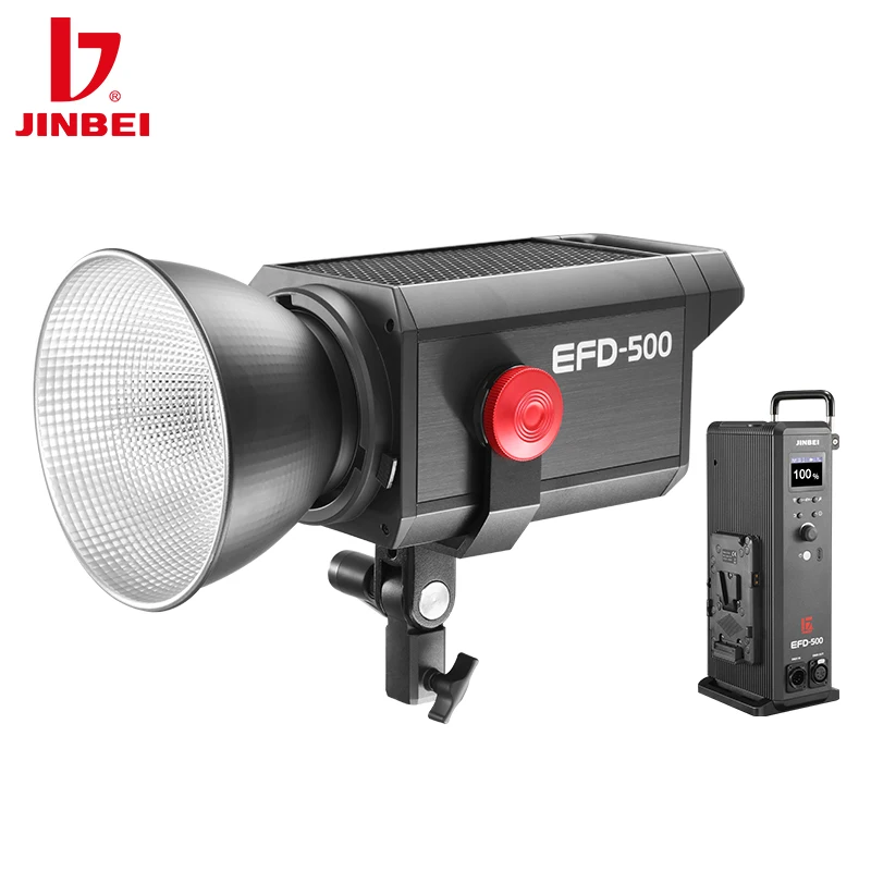 Luz de Estúdio para Fotografia e Vídeo JINBEI EFD 500W, Iluminação Contínua para Gravações ao Vivo, Uso Duplo DC/AC para Ambientes Internos e Externos