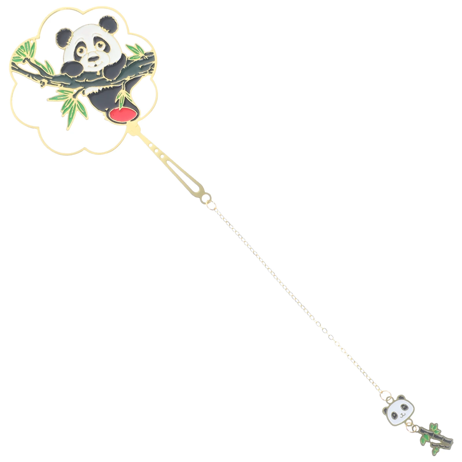 1pcs Metal Bookmark Panda Shape Hanging Page Marker Decorative Book Reading Cartoon Bookmark Portable Chain Student Supplies