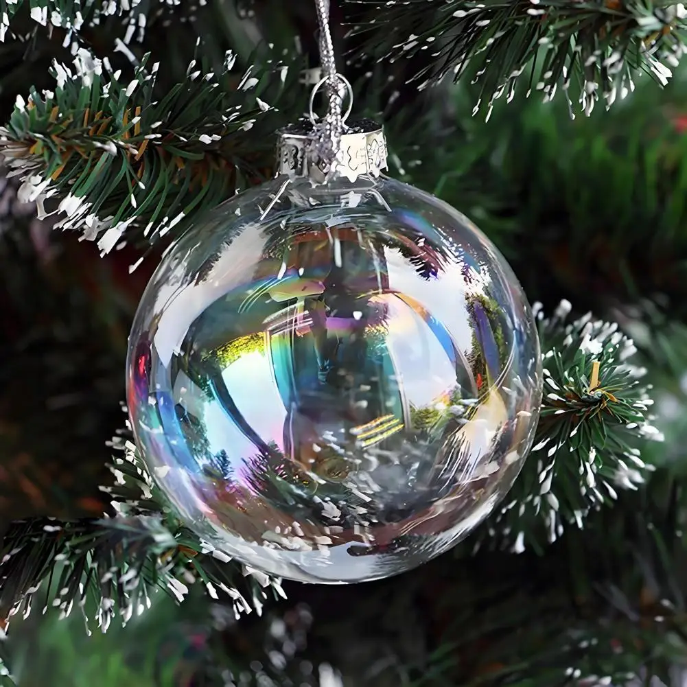 30 Pcs 4/5/6cm Iridescent Ball Ornaments Clear Christmas Balls Plastic Hanging Bubble Balls For Tree Party Indoor/Outdoor Decor