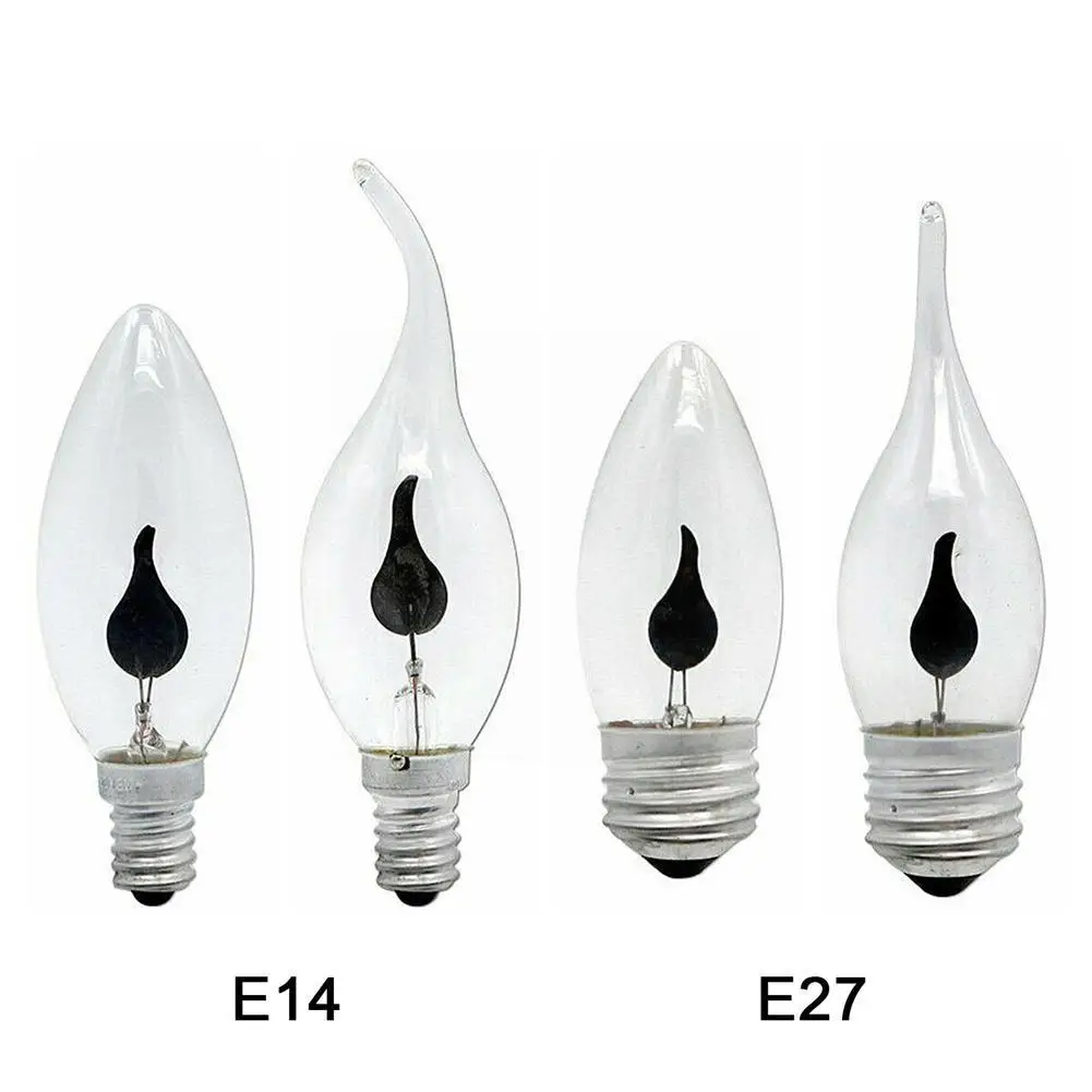 

Led Candle Light Bulb Flicker Flame E14 E27 Edison Ac220v 3w Lighting Lamp Fire Energy Emulation Saving Tail Vintage Decor O7i6