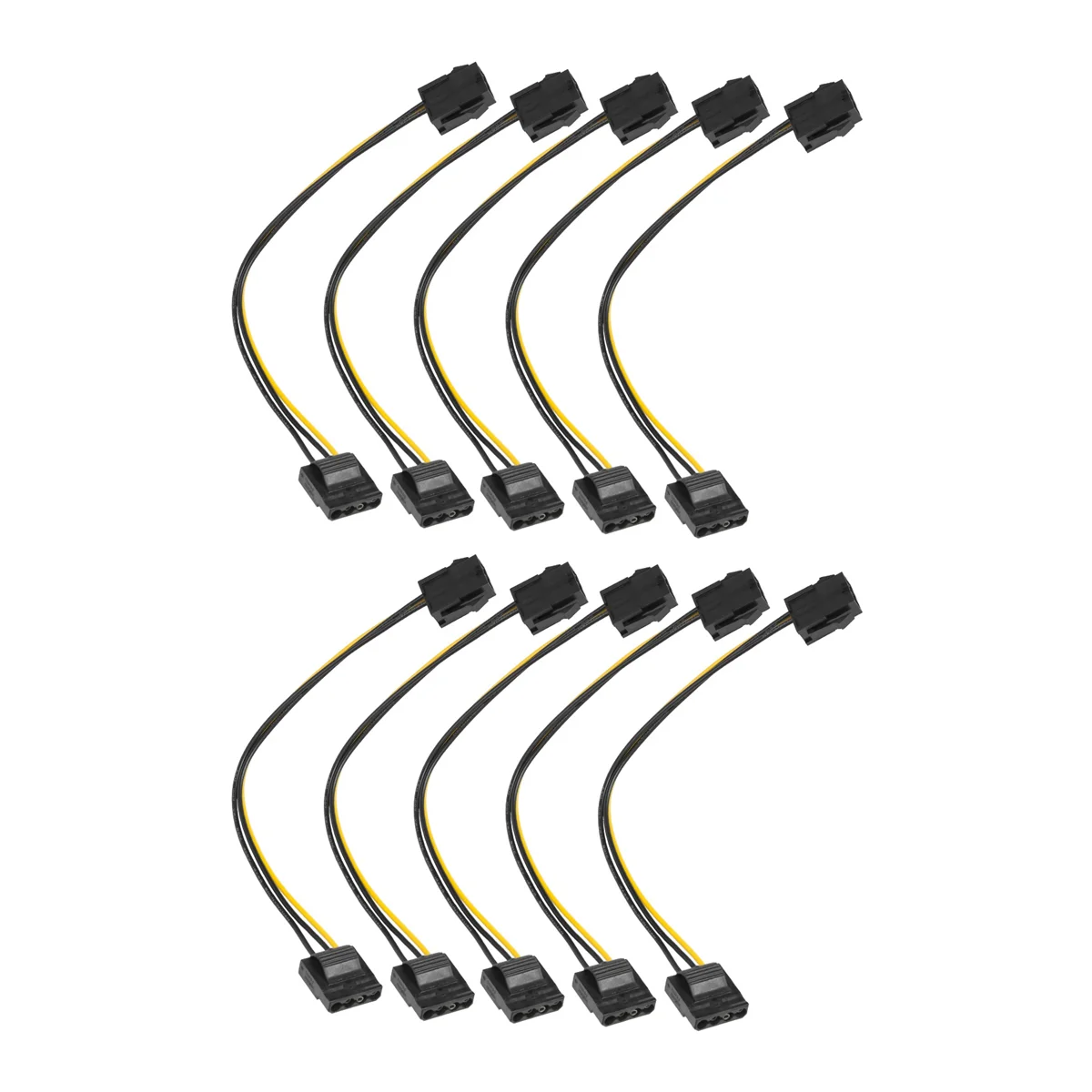 10 Pcs Molex to PCI-E Power Adapter IDE 4Pin 4 Pin Female to 6 Pin Female 6Pin Graphics Video Card Converter Cable