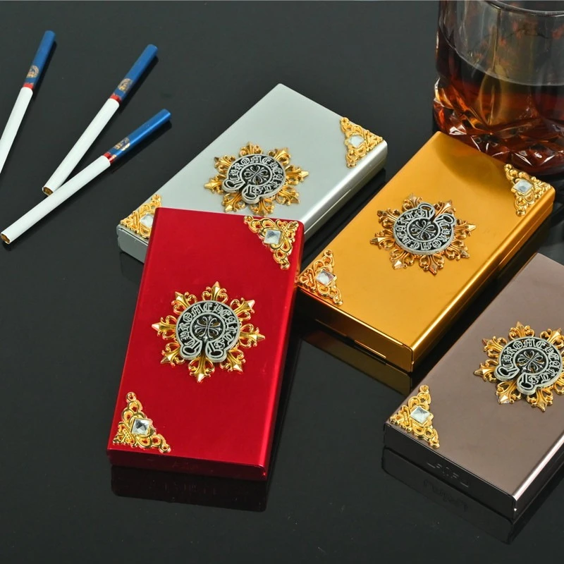 New 20-pack thin pressure-resistant high-value cigarette box Halloween handmade accessories metal cigarette box women's cigarett