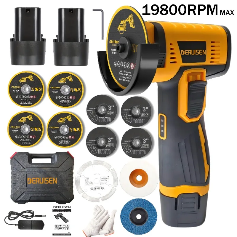 19800 RPM Mini Wireless Angle Grinder, Electric Grinding And Polishing Tool, Includes 1/2 Battery Lithium Electric Grinder, Suitable For Metal, Wood, Stone And Concrete, Precision Polishing Machine, A Perfect Gift Choice For Birthdays And Christmases