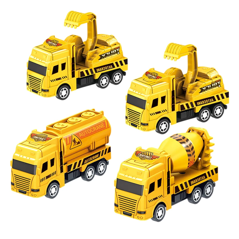 1 Pc Children Pull Back Toy Warrior Engineering Vehicle Model Set Four Mini Cars Educational Toy