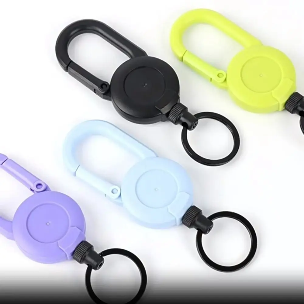 New New Wire Rope Return Retractable Burglar Chain Camping Telescopic Keychain Outdoor Tool