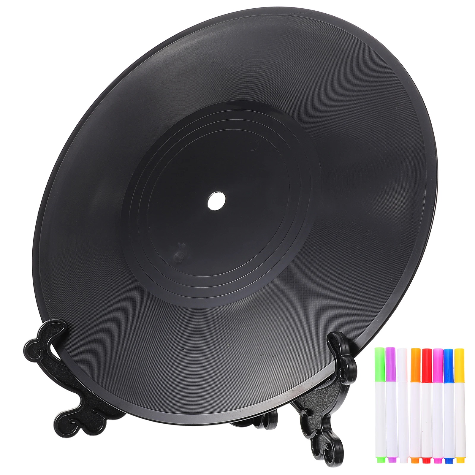 

DIY Simulated Vinyl Record nament Blank Plastic Records Decor Mount Table Display Graffiti Unfinished Reusable
