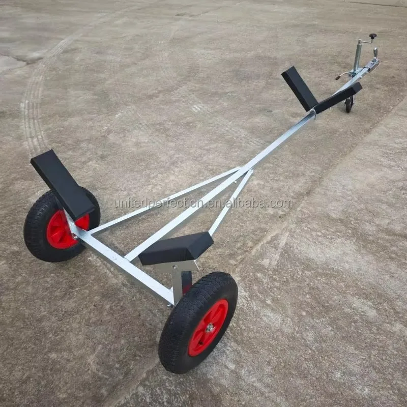 Adjustable single-axle canoe and kayak fishing boat trailer canoe kayak trailer