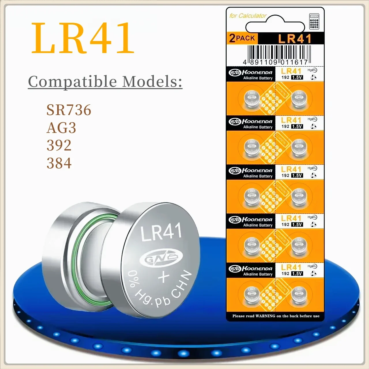 LR41 1.55V button battery AG3, LR41,L736, Currency detector, luminous candle, ear spoon dedicated battery.14#