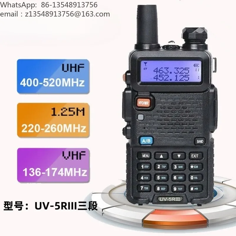 UV-5RIII Tri Band Handheld Transceiver English Version Civil Portable Radio Factory Bulk Supply UV5R III