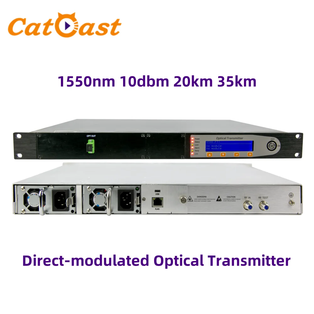 

FTTH Direct-modulated Optical Transmitter 10dbm 1550nm 20km 35km RF Input FC APC or SC APC Connector