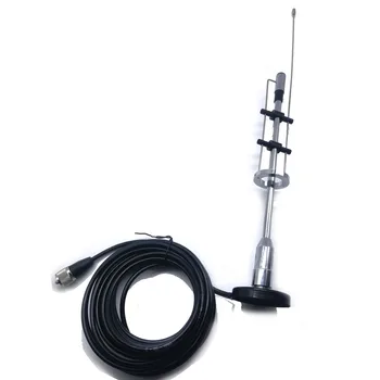 CBC-435 yüksek kazanç Dual Band UHF VHF anten CBC435 PL-259 Ham araba radyo için manyetik taban uzun Ranger Walkie Talkie anten