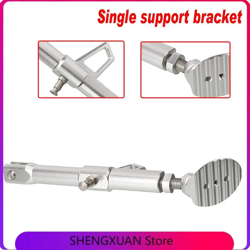U1JF Motorcycle Kickstand Adjustable Tripod Holder Universal Aluminum Alloy Nonslip Parking Foot Support Motorcycle Part