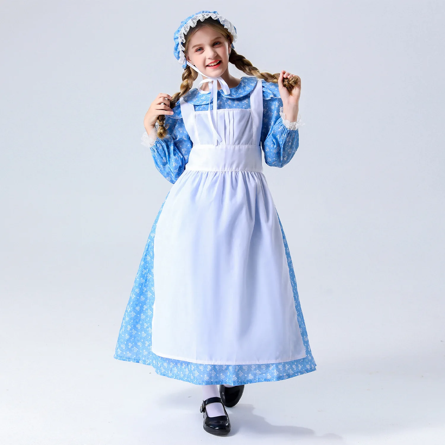 Halloween Girls Farm Dress Costume da spettacolo teatrale per bambini