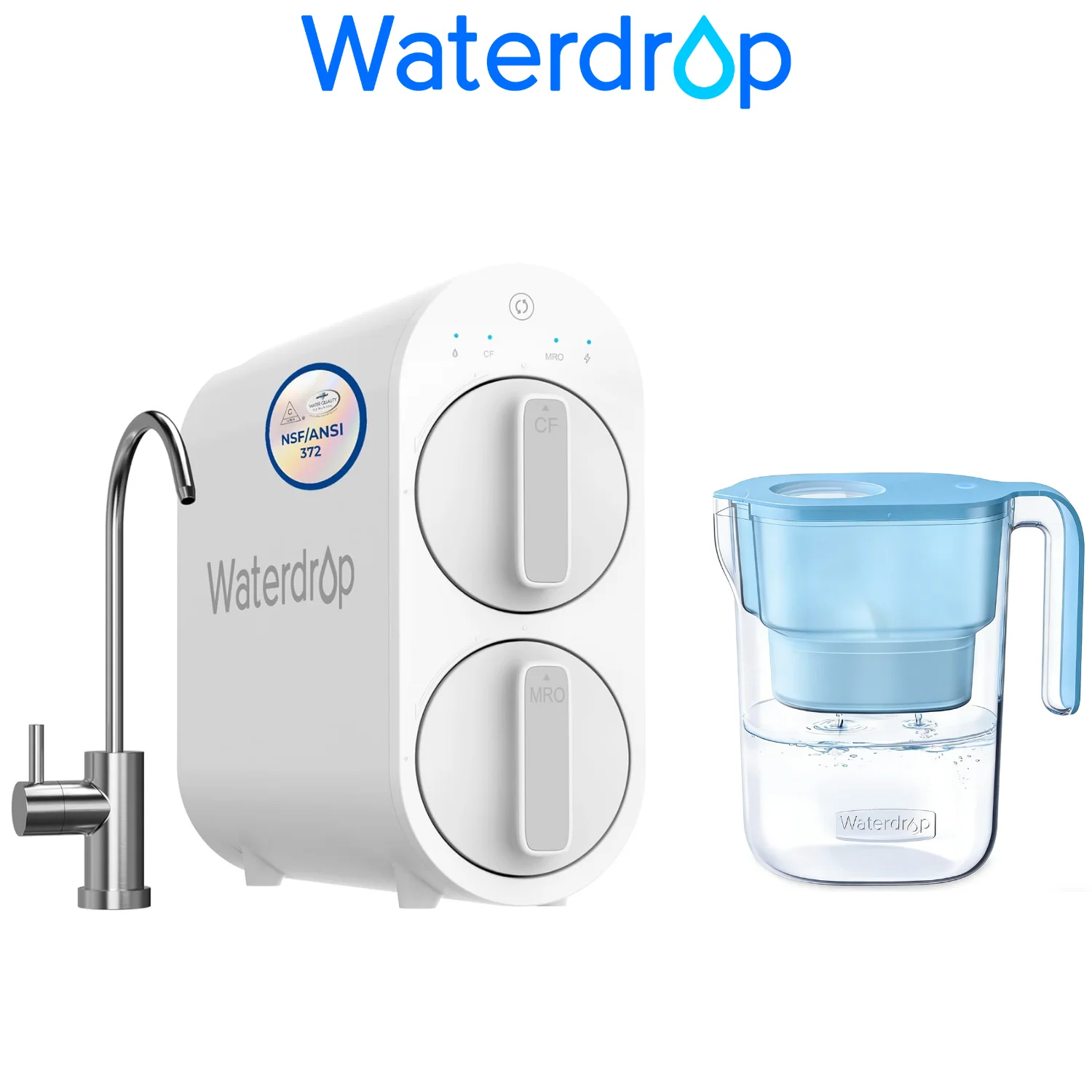 

Waterdrop G2 Reverse Osmosis System, WD-G2-W, Including Waterdrop Water Filter Pitcher with 1 Filter