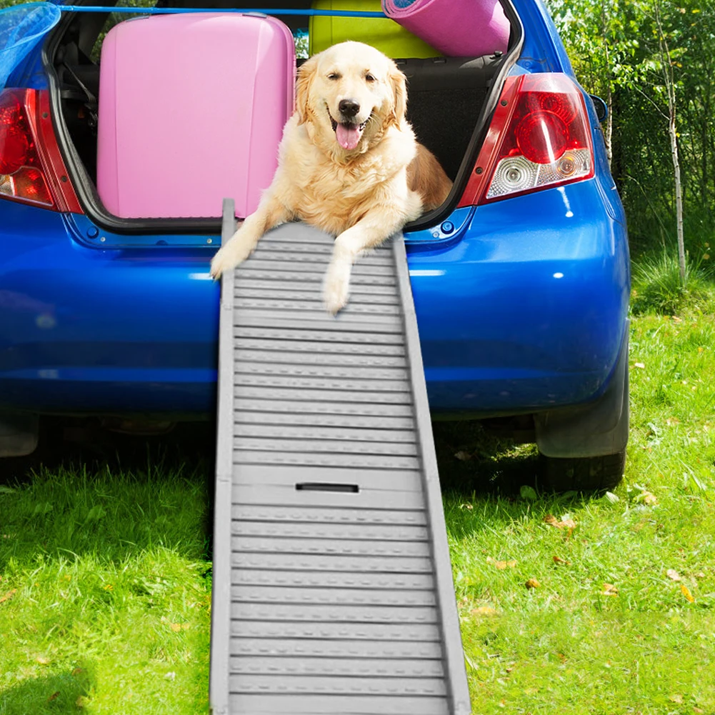 

Folding Portable Pet Stair Ramp Non-Slip Rug Surface Dog SUV & Truck Ramp Long Dog Ramps for Medium & Large Dogs Get Into A Car