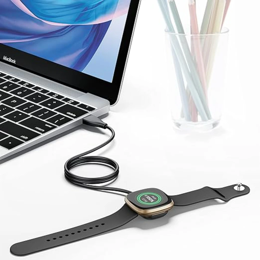 1m Charger USB Charger Smart Watch Charging Cable Base Accessories for Fitbit Sense/Sense 2/Versa 4/Versa 3